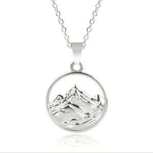 18 K WG / Stainless Steel Mountain Necklace